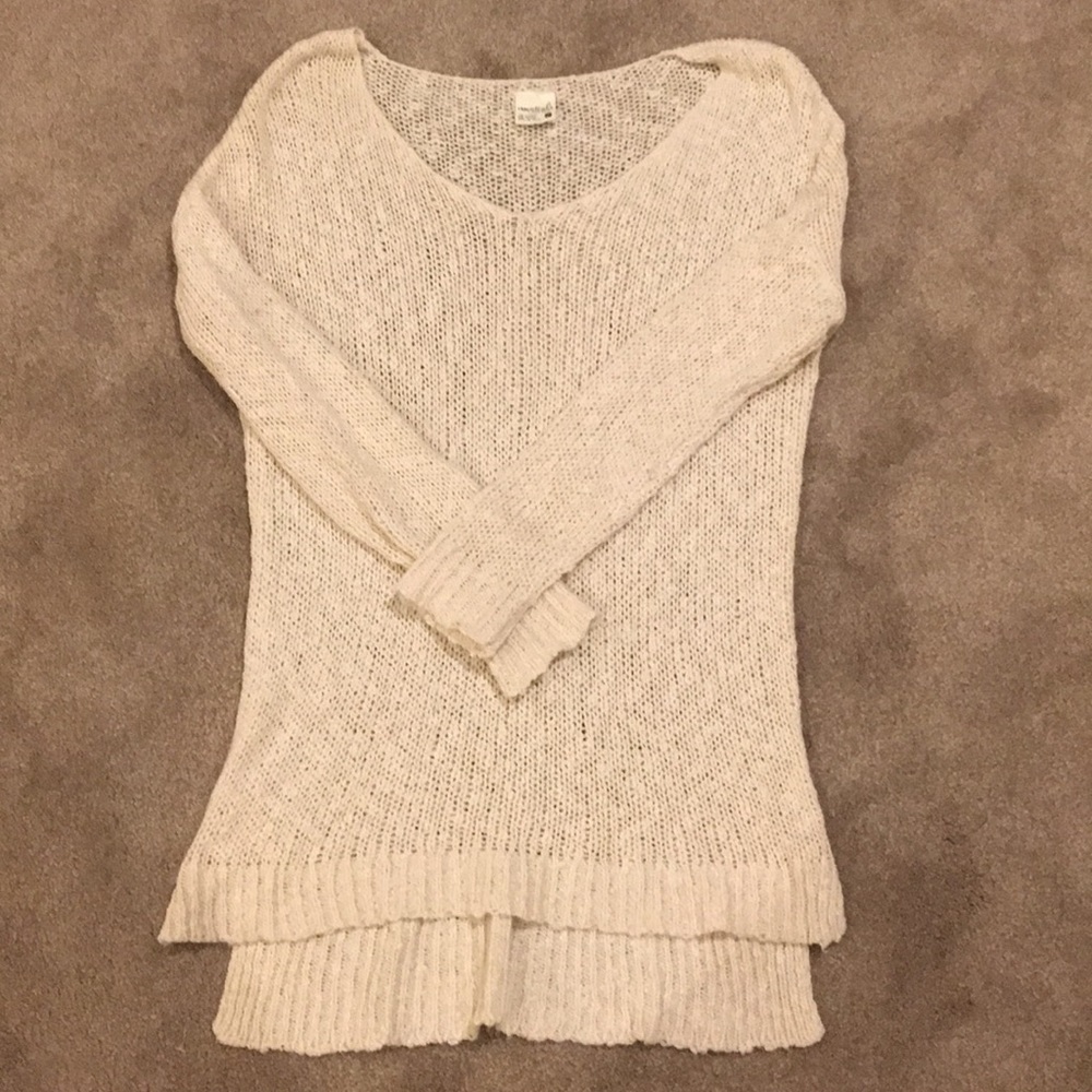 Cream Knit Long Sleeve Top
